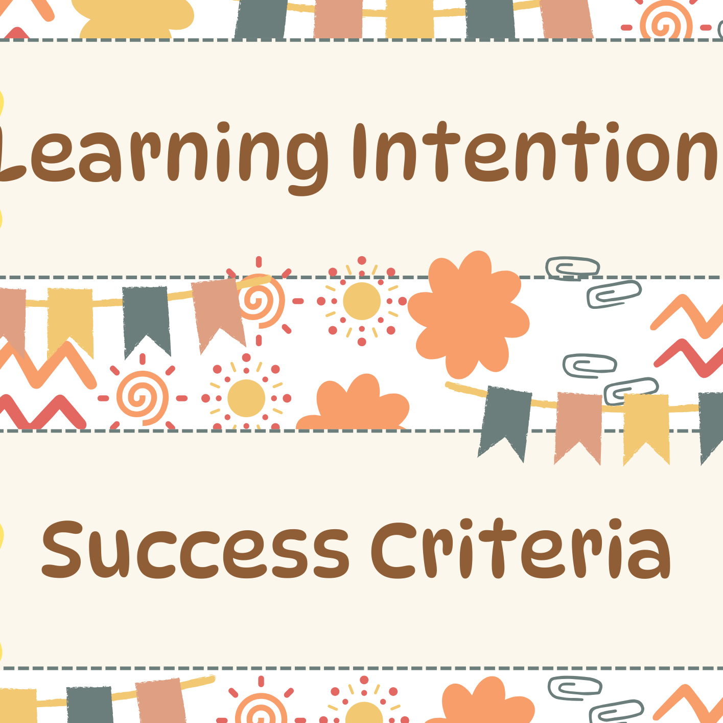 Learning Intention & Success Criteria Poster