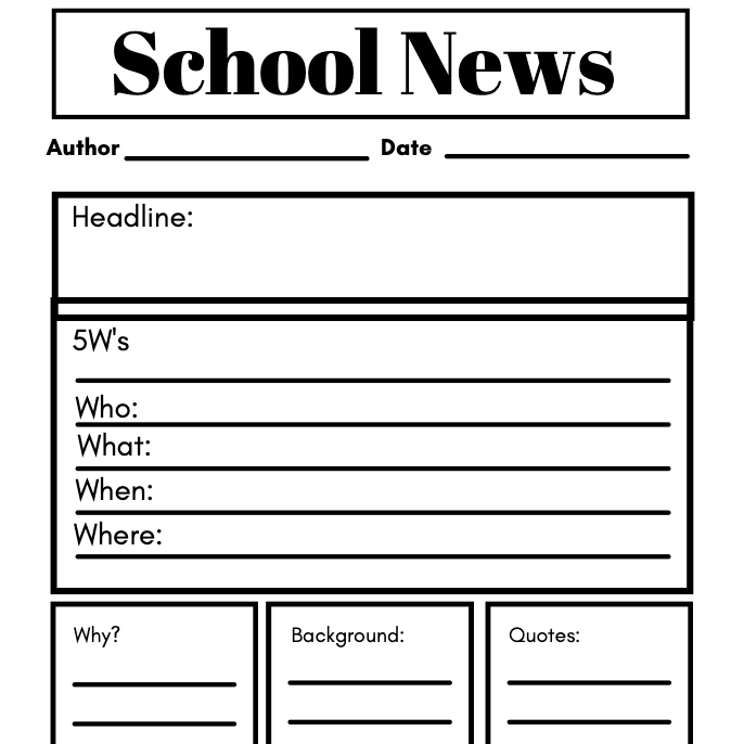 School Newspaper Article Template